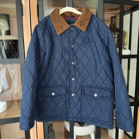 ixtreme barn jacket navy boys quilted field coat corduroy collar snap pockets - Picture 1 of 7